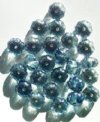 25 7x11mm Transparent Crystal Blue Lustre Melon Beads